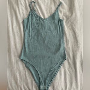 Forever 21 Blue ribbed Bodysuit